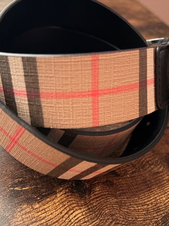Burberry unisex check plaid belt size 30 main image 4